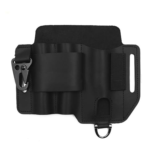 LIbgiubhy Leder-Gürtelscheide mit Schlüsselhalter, Stiftclip, taktisches Werkzeug, Holster, Multitool, Lederetui, Organizer, Gürteltasche