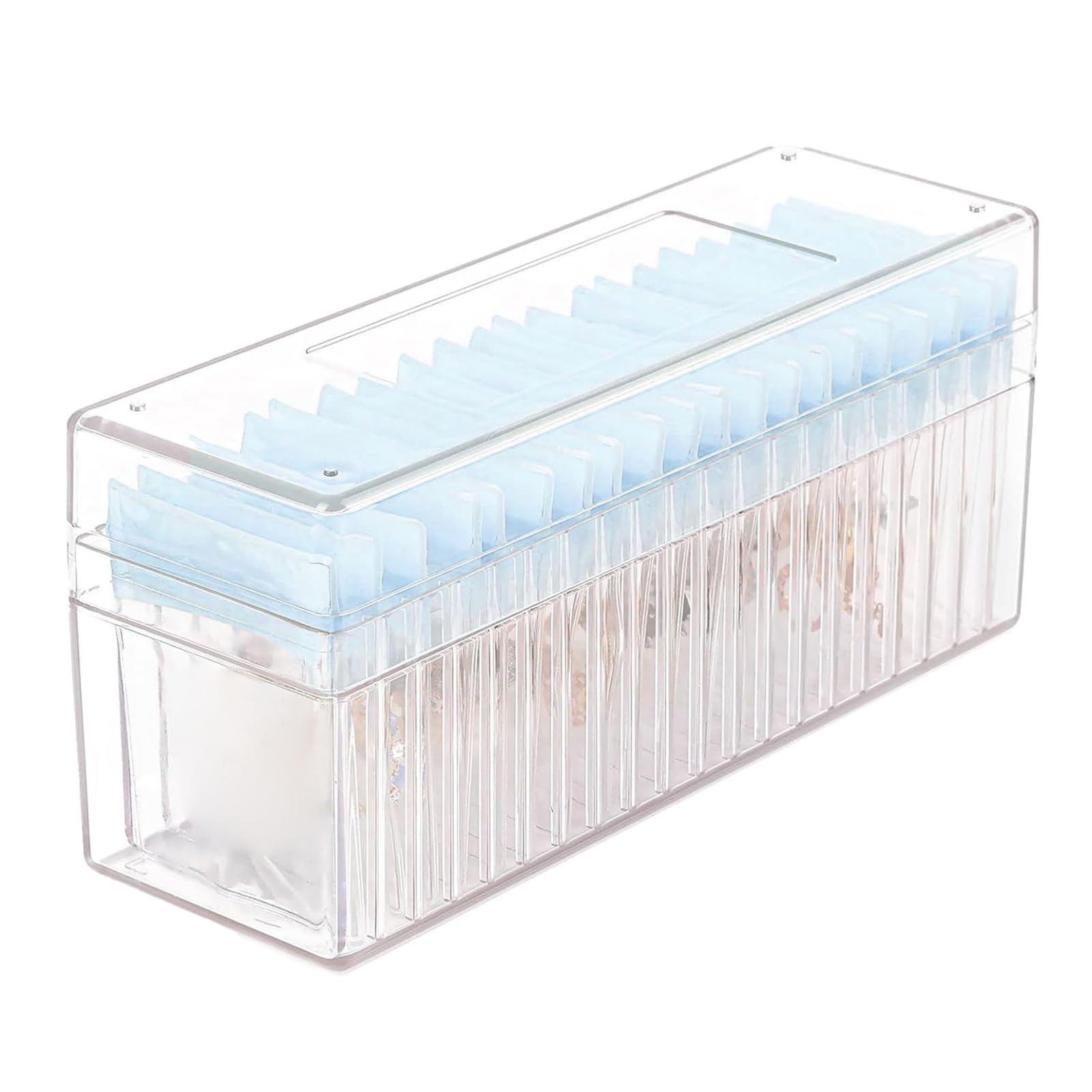 JUNNASALIKER Schmuck-Organizer-Box mit 20 PVC-Beuteln, tragbare Hülle, transparente Schmuck-Box, geeignet für Ohrringe, Ringe, Halsketten