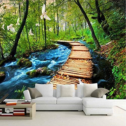 XLMING Grüner Wald Taube Natur Landschaften 3D Tapeten Home Esszimmer Sofa Schlafzimmer Wohnzimmer TV Hintergrund-200cm×140cm