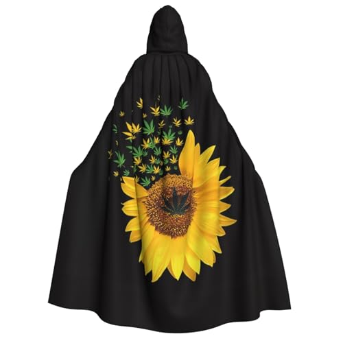 YFSGDLBN Kapuzenumhang mit Sonnenblumen-Motiv für Erwachsene, Party-Dekoration, Poncho