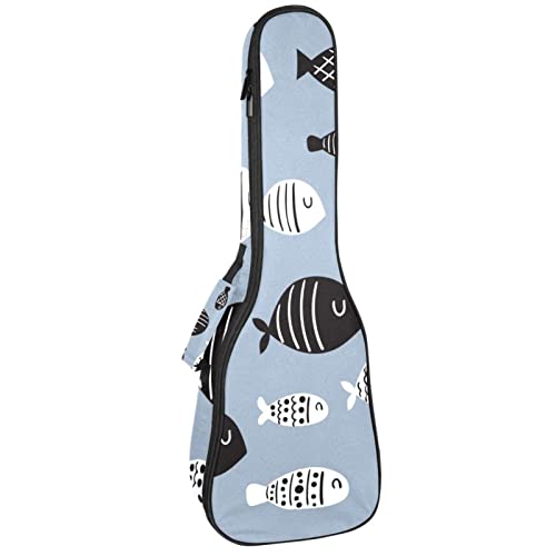 Ukulele Koffer Schöner Fisch Ukulele Tasche 21 Zoll Wasserdicht Oxford Gig Bag Mit Tasche Für Jungen Mädchen