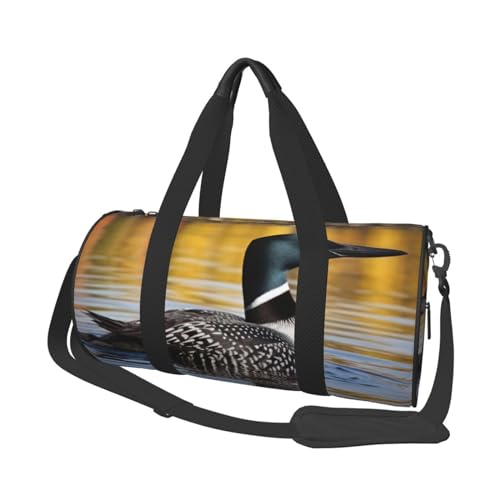 Robuste Reisetasche mit rosafarbenen und weißen Goldblumen, geräumige und stilvolle Tasche für alle Ihre Reisebedürfnisse, Loon Birds, Einheitsgröße