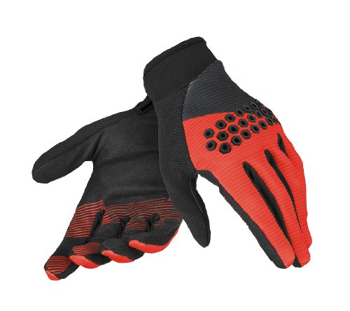 Dainese Herren Handschuhe Guanto Rock Solid-D, Schwarz/Rot/Schwarz, S