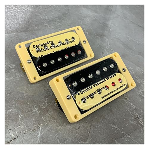 ZENGXUE Humbucker Set Pickups In Zebra-Farbe Für E-Gitarren In Sahnerahmen Humbucker Tonabnehmer Set