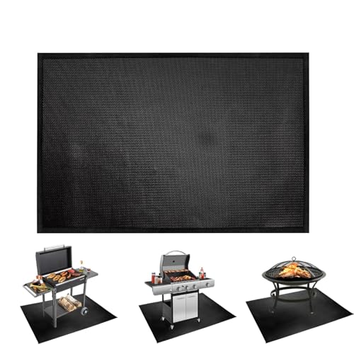 Grillmatte für den Außenbereich, 76 x 122 cm, Grillmatte für unter dem Grill, wiederverwendbar, öldicht, wasserdicht, feuerfest, schützt Gras, Innenhöfe