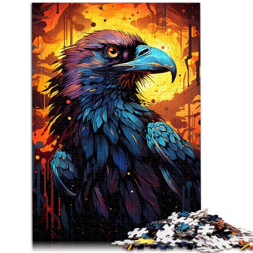 Puzzles Lernspiele Farbmalerei Krähe Puzzles für Erwachsene 1000 Puzzlespielzeug Holzpuzzle Familienspiel für und 1000 Teile (50x75cm)