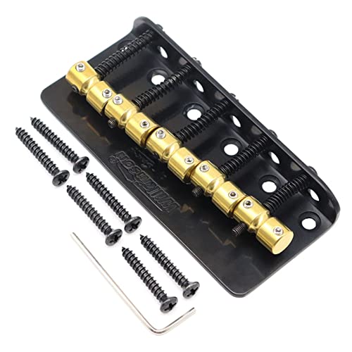 1 satz Bassgitarre Bridge 5 String Bridge mit Messing Sattelt Bass Guitar Bridge für E-Gitarre Gitarrebrücke(Black)