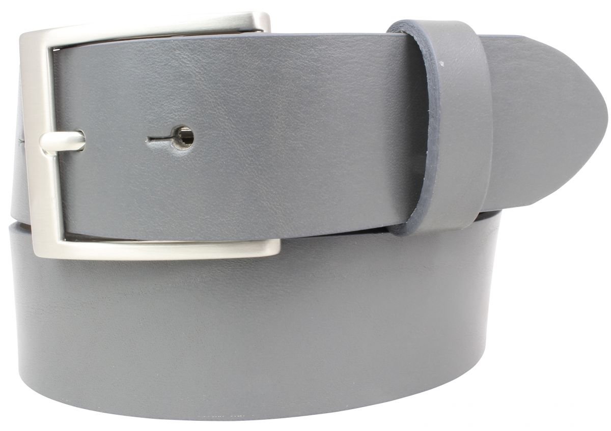 BELTINGER Hochwertiger Gürtel mit Edelstahl-Gürtelschnalle aus Vollrindleder 4 cm | Jeans-Gürtel für Damen Herren 40mm | Vollleder-Gürtel | Dunkelgrau 85cm