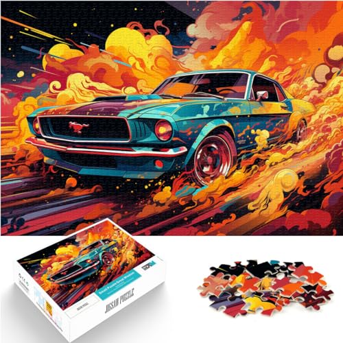 Puzzle, Geschenke, Spielzeug, buntes psychedelisches Auto, 1000 Teile, Puzzle für Erwachsene, anspruchsvolles, unterhaltsames Familienspiel, 1000 Teile (50 x 75 cm)