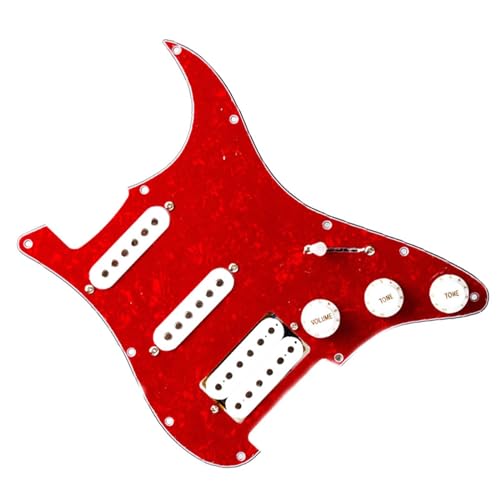 Standard-Pickguard-Tonabnehmer SSH E-Gitarren-Schlagbrett, vordere Abdeckung, Schaltungsbaugruppe, Tonabnehmer, praktisches Set (Color : 6)