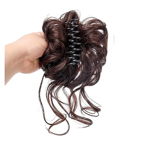 Haarteil Synthetische Chignon-Krallen-Clip-in-Haarteile for unordentliche Dutts, gewellte, lockige Chignon-Haarverlängerungen, zerzauste Hochsteckfrisur-Haarknoten, Pferdeschwanz-Haarteile mit Clip fo