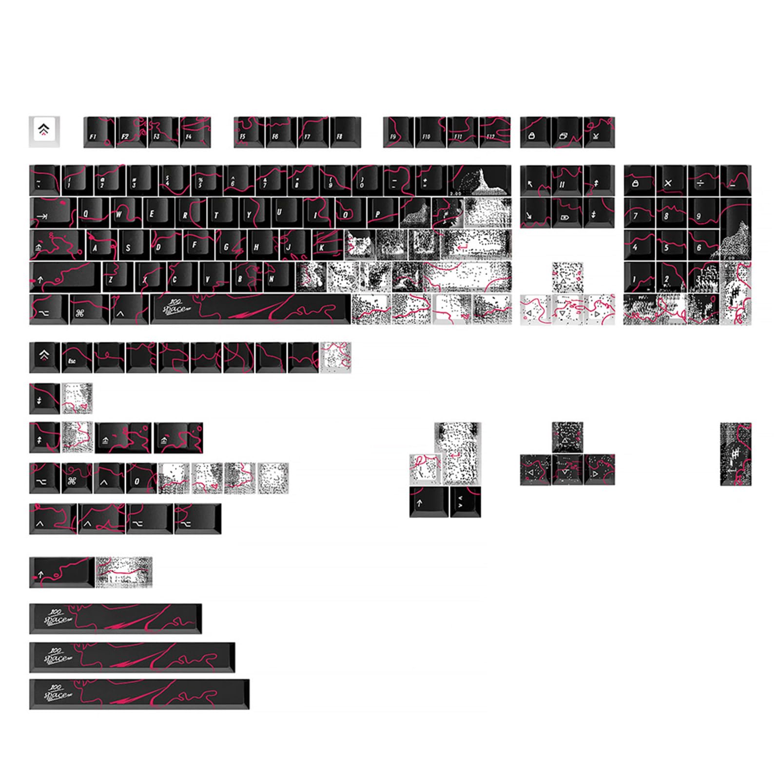 146 Tasten Tastenkappen CherryProfile PBT DyeSubbed Für Spiel Mechanische Tastatur Tastenkappen Themen Tastenkappen Set 146-teiliges Themen Tastenkappen PBT CherryHeght Tastenkappen Set Für Tastatur