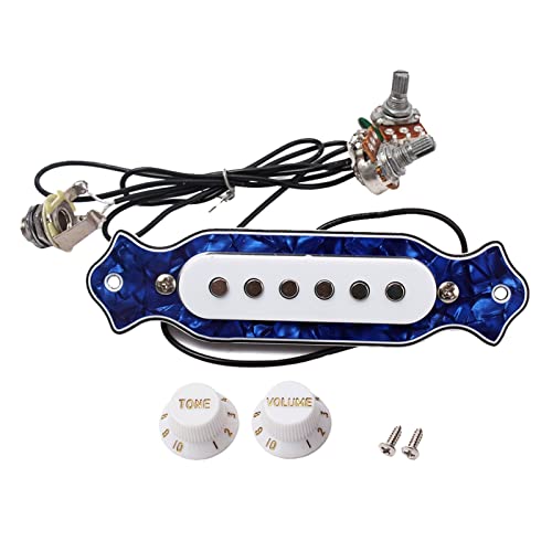 ZENGXUE Elektrische Akustikgitarre Soundloch Magnetic Pickup Mit Volumen& Ton Humbucker Tonabnehmer Set (Color : Blue)