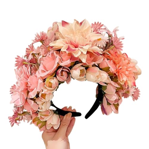 Doppelseitiges Blumen-Stirnband, Mexika-Rose, Blumen-Haarband, modisch, Damen, Braut, Haarschmuck, Strand, elegante künstliche Blumen