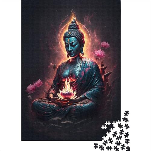 Buddha-Puzzle für Erwachsene und Jugendliche, 1000 Teile, Holzpuzzle für Erwachsene, Puzzle-Spielzeug, nachhaltiges Puzzle für Erwachsene (Größe: 75 x 50 cm)