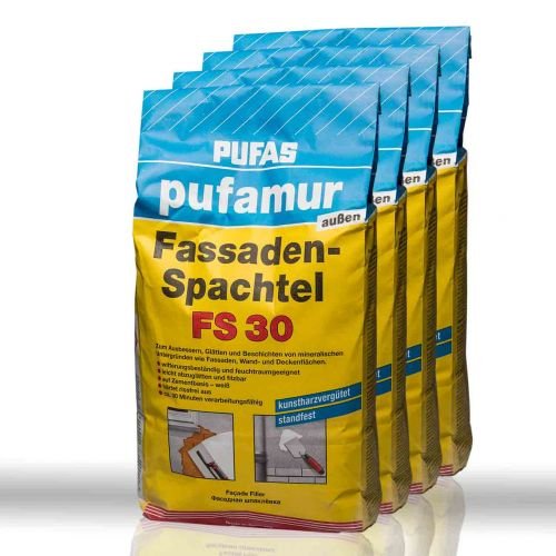 4 x Pufas Pufamur außen Fassaden-Spachtel FS30 5kg