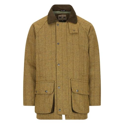 WALKER AND HAWKES Herren Country-Jacke aus Tweed - für die Jagd geeignet - Helles Salbeigrün - Größe L (44"-46")