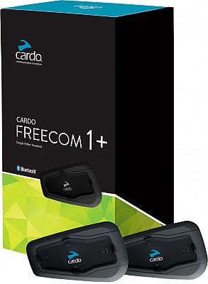 Cardo FREECOM 1 Plus - Motorrad 2-Wege Bluetooth Kommunikationssystem mit HD Audio für Single Rider/Rider to Passenger (Doppelpack)