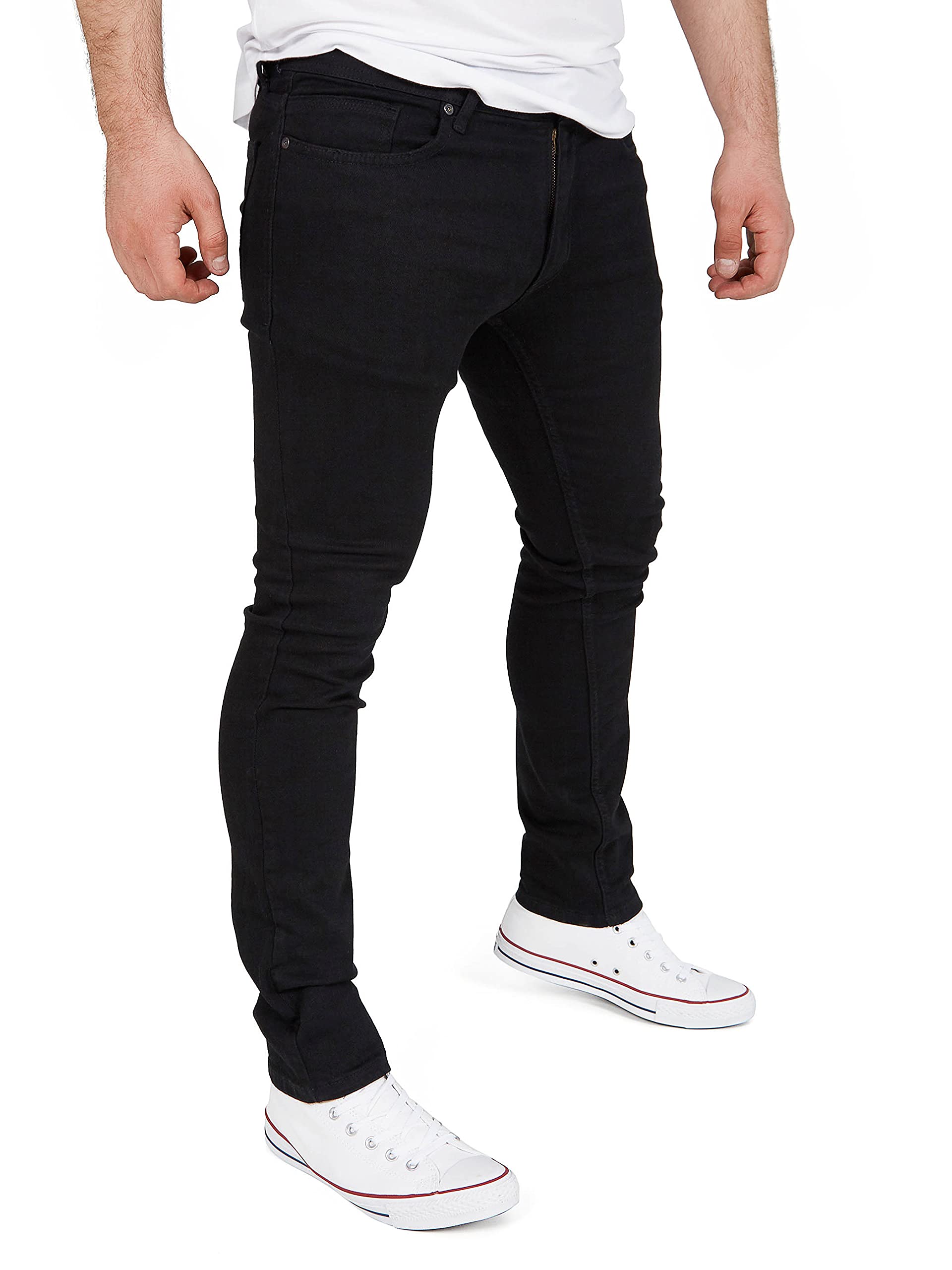 WOTEGA Justin - Herren Slim Fit Jeanshosen - Stretch Jeans Hosen - Herrenjeans für Männer, Schwarz (Black Meteorite 194008), W40/L34