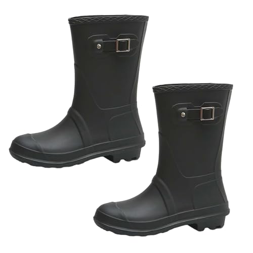 Eladcncmc Waden-Regenstiefel für Mädchen und Damen, Gartenschuhe, hohe Regenstiefel mit bequemen Einlegesohlen, Regenstiefel