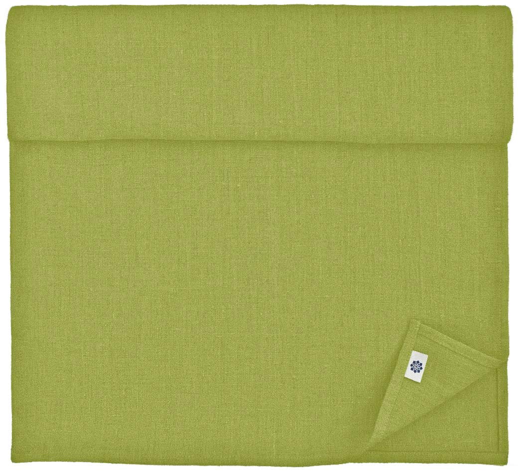 Linen & Cotton Tischläufer Stoff Tischband Tischdeko Hygge 100% Leinen, Grün (40 x 200 cm) Rechteckig Läufer Tisch Esstisch Deko für Home Küche Abendessen Brunch Weihnachten