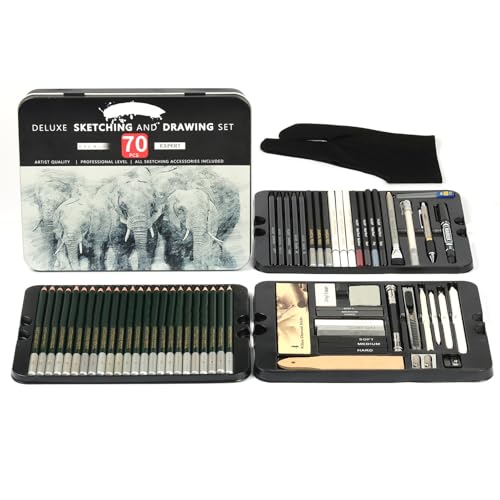 70 Stücke Grundlegende Skizze Bleistift Und Zeichnung Kunst Liefert Für Künstler Anfänger Skizze Bleistift Kohlestift Pastelle Bleistift Set