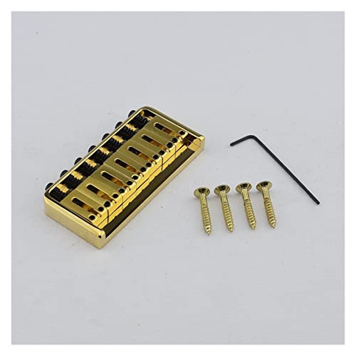 1 Set 7 Saiten E-Gitarre Feste Brücke Edelstahlsattel Tune-o-matic Steg (Color : Gold)