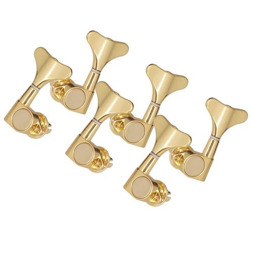 Strings Tuning Pegs Mechaniken Für Gitarre Satz von 6 langlebigen E-Bass-Ersatz-Mechaniken mit geschlossenem Stimmstift aus Legierung (3L 3R) (Color : Gold)