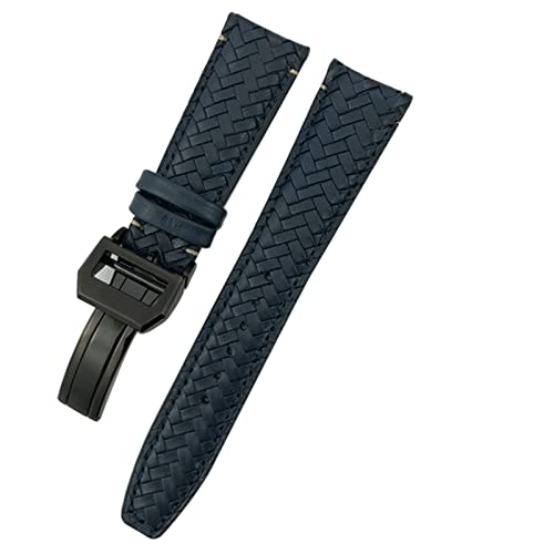 NEYENS Lederarmband für IWC Portugieser Big Pilot IW377714 IW394005, blaues Armband, 20 mm, 21 mm, 22 mm, hochwertiges Rindslederband, 21 mm, Achat