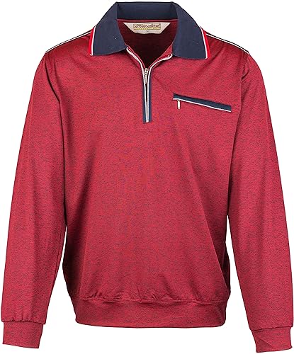 SOUNON Langarm-Poloshirt für Herren Bordeauxrot (M2), Groesse: L