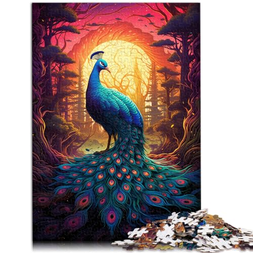 Puzzle-Geschenk, Farbe Pfau, 1000-teiliges Puzzle für Erwachsene, Holzpuzzle ganze Familie und dieses 1000-teilige (50 x 75 cm)