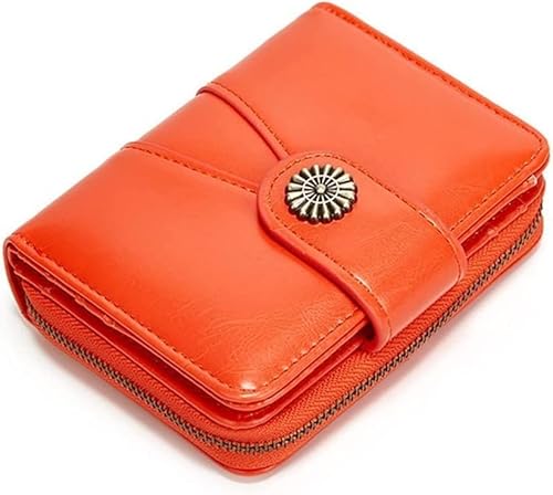 VSULZVNU Damen-Geldbörse, kurze Handbrieftasche, multifunktionaler Kartenhalter, PU-Leder, einfarbig, Münzbörse (Farbe: C, Größe: 12 x 10 cm), B, 12*10cm