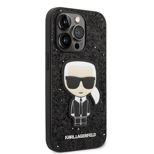 Karl Lagerfeld KLHCP14MGFKPK Hülle für iPhone 14 Plus 6,7" hardcase schwarz/Black Glitter Flakes Ikonik