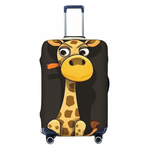 CSGJMYGS Gepäckabdeckungen mit Cartoon-Giraffen-Motiv, waschbar, modisch, dehnbar, kratzfest, passend für 45,7 - 81,3 cm große Gepäckstücke, Größe XL, Schwarz, Schwarz , XL