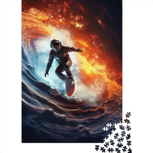 Space Surfer Puzzle 1000 Teile für Erwachsene Holzpuzzle Puzzles Puzzles für Erwachsene Teenager für Erwachsene Puzzlegeschenke 75x50cm