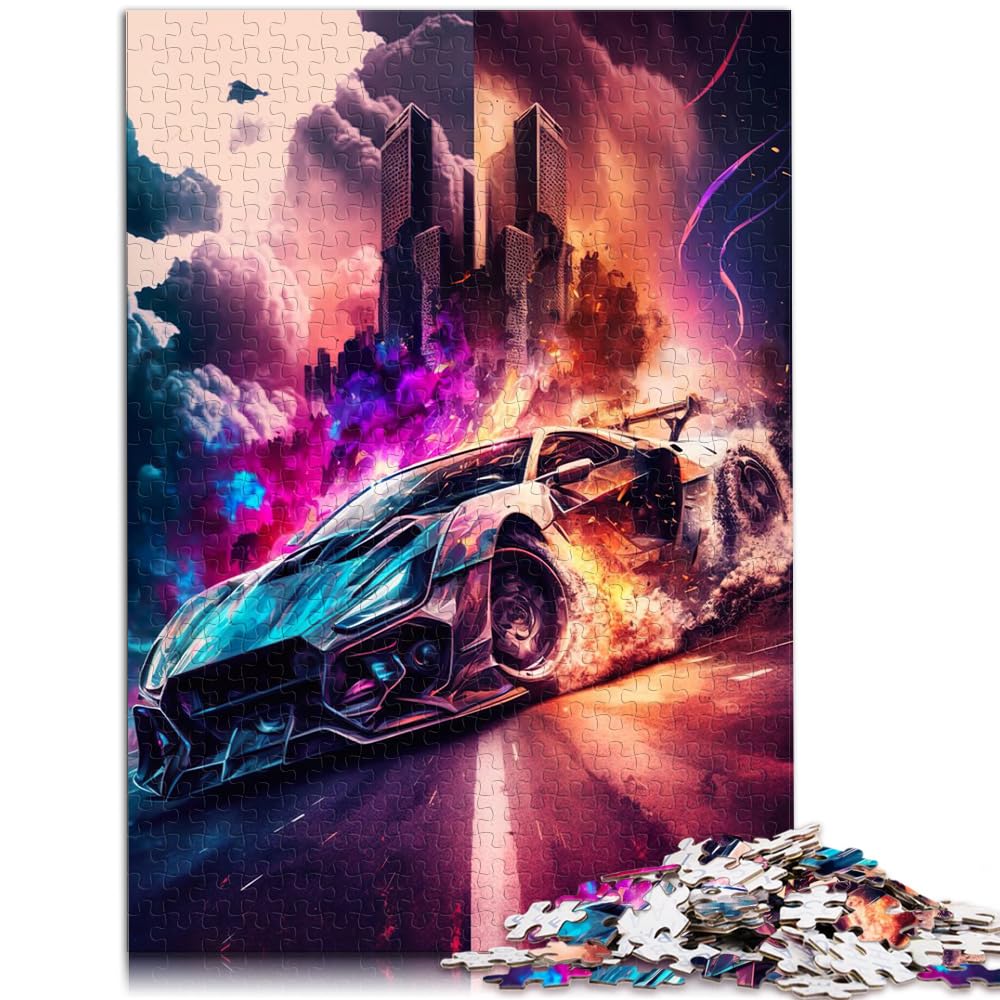 Puzzles Stadtbild Auto der Zukunft Puzzle 1000 Teile Holzpuzzle Jedes Teil ist einzigartig - Anspruchsvolles, unterhaltsames Familienspiel 1000 Teile (50 x 75 cm)