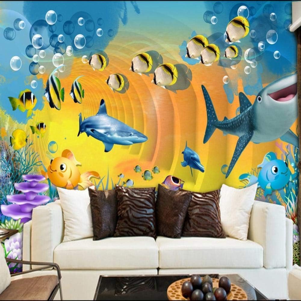 Fantasy Sea World Fisch Schildkröte 3D Tapete Poster Restaurant Schlafzimmer Wohnzimmer Sofa TV Dekorative Wand-350cm×256cm