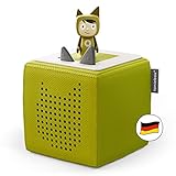 tonies Toniebox Starter Set inkl. 1 Kreativ Figur – Audioplayer für Hörbücher und Lieder für Kinder, einfach zu bedienende kabellose Musikbox BZW. Lautsprecher, 7 Std. Akku, Grün