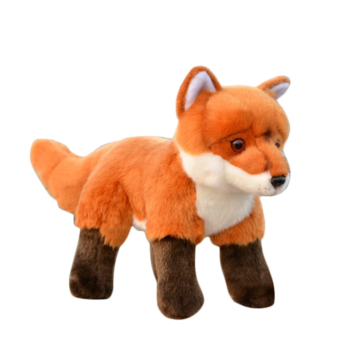 DANAIM Fuchs Gefüllte Anima, 10 Zoll Weiches Rotfuchs-Plüschtier, Realistischer Grasfuchs, Wilde Tiere, Puppen, Geschenke for Kinder, Geburtstag, Weihnachten