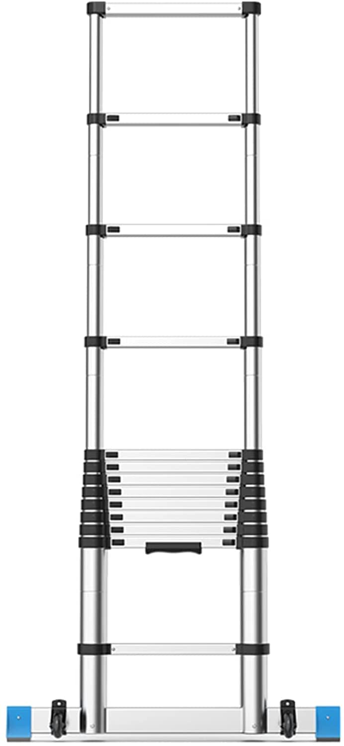 Teleskopleiter, EN131-zertifizierte Teleskopleiter mit Stabilisatorstange und Hilfsrad, ausziehbare Dachleiter für Geschäfts- und Haushaltsdachböden, Wohnmobil-Teleskopleiter, Tragkraft 150 kg