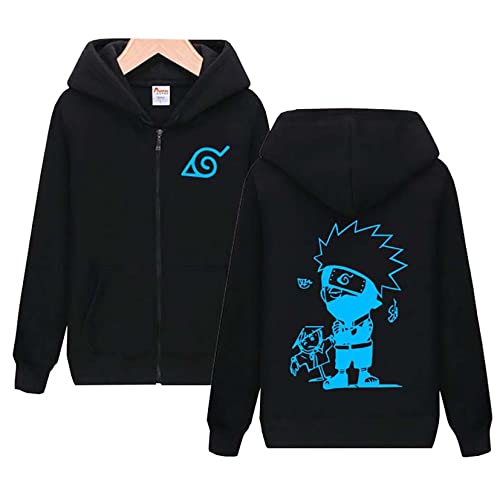 QYIFIRST Pullover Hatake Kakashi Rokudaime Cosplay Kostüm Kaputzen Jacke Streetwear Unisex Anime 3D Druck Jacket Sweatshirt Grau XL (Chest 112cm)