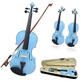 Standard Violine Violine Holz Anfänger Praxis Massivholz Geige(4/4-blue)