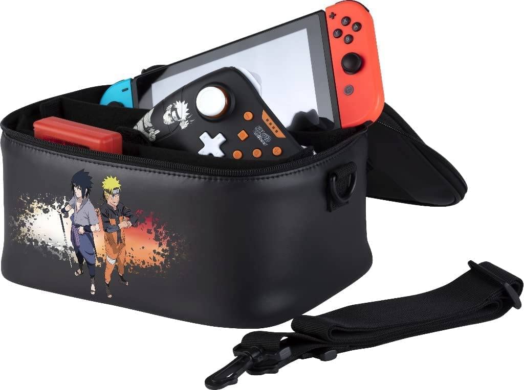 Konix Naruto Shippuden Schutz- und Transporttasche Lunch Bag für Nintendo Switch, Switch Lite und Switch OLED - Naruto- und Sasuke-Motiv