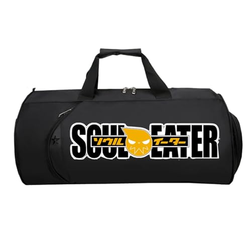 So-ul Eat-er Cabin Bag Anime, Faltbare Reisetasche HandgepäCk, HandgepäCk Unisex G.ym Wochenendtasche Flugzeug(Black 12)