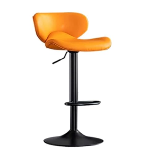 Barhocker Barstühle Barstuhl Höhenverstellbarer Barhocker Lederbarhocker 360° Drehbarer Barstuhl Moderner Barstuhl Hoher Hocker Mit Fußstütze Bar Stühle Barsessel(Orange)