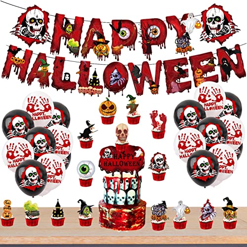 4 Stück Halloween-Party-Ballondekorationen – Blutige Halloween-Ballons | Kuchenaufsatz-Set, Wanddekoration, Halloween-Hintergrund, Party-Dekorationen, gruselige Foto-Requisiten, Halloween-Dekorationen