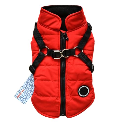 letaofang Hundemantel mit trapezförmigem Loch, wasserdichte Hundebekleidung, Winterjacke, warme Weste, Haustier-Outfit, Mäntel für kleine, mittlere Hunde