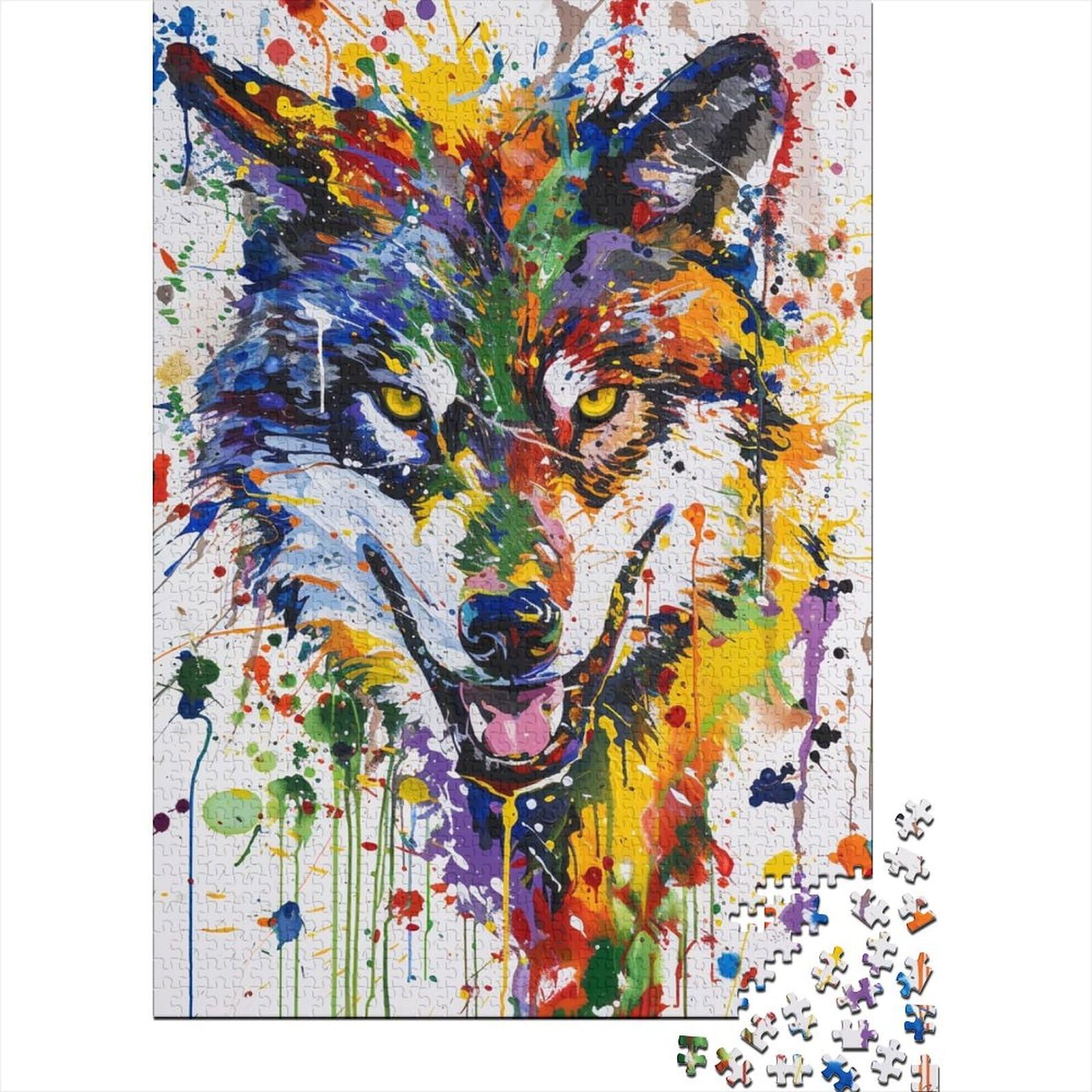 Art Dog Puzzles Puzzles für Erwachsene, Teenager, Erwachsenenpuzzles 1000 Teile, Lernspiele, Heimdekorationspuzzle. (75x50cm)