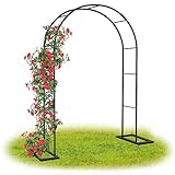 Torbogen Rankgitter Rosenbogen, Metall Torbogen Für Garten, Wetterfest Rankhilfe, Hochzeit Bogen, Rasen, Garten, Verschiedene Kletterpflanzen (Size : 140x230x25cm)