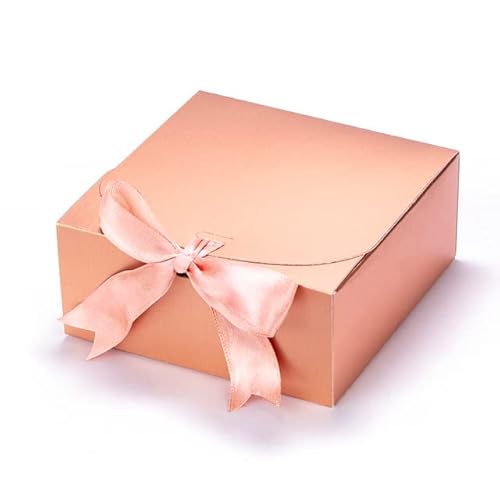 Laser-Gold-Silber-Karton, weiß, schwarz, rotbraun, Süßigkeiten, Schokolade, Geschenkbox, unterstützt benutzerdefinierte Größe und gedrucktes Logo, Roségold, 10 Stück, 31 x 25 x 8 cm